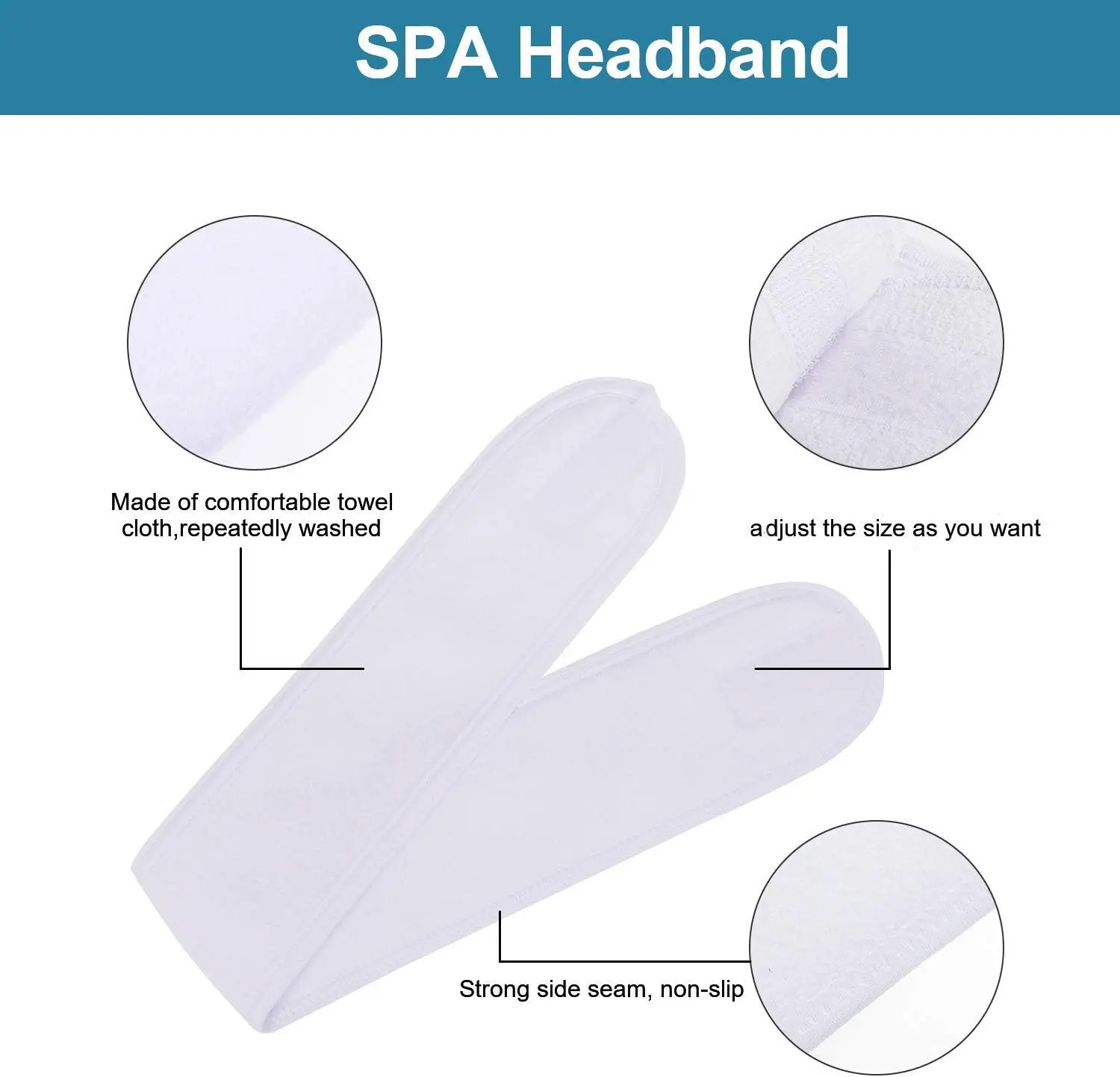 100% Biodegradable Bamboo and Cotton Reusable Makeup Headband - Image 5