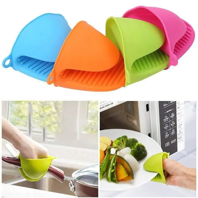 2 Pieces silicone heat resistant cooking pinch mitts, mini oven mitts - Image 3