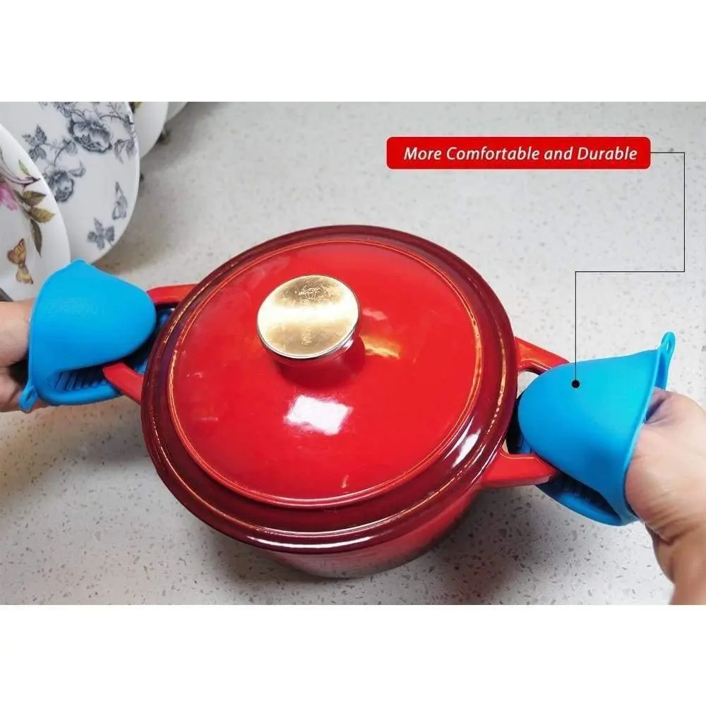 2 Pieces silicone heat resistant cooking pinch mitts, mini oven mitts - Image 6