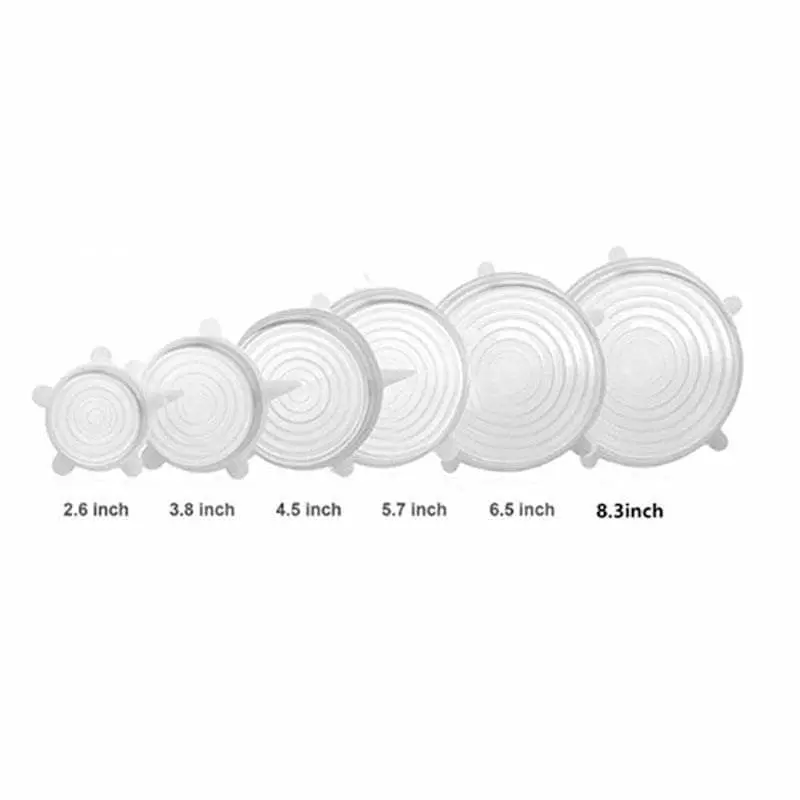 6 Pieces Set Universal Silicone Lids - Stretch Reusable Container Lids BPA Free - Image 7