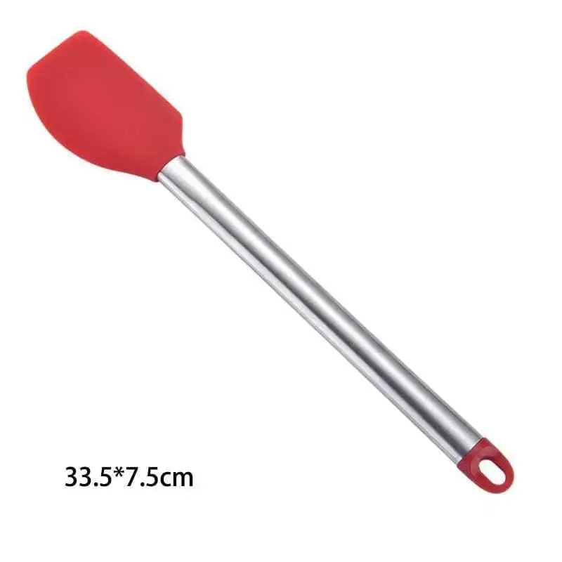 Red 9-Piece Stainless Steel & Silicone Kitchen Utensil Set with Storage Bucket - Image 9