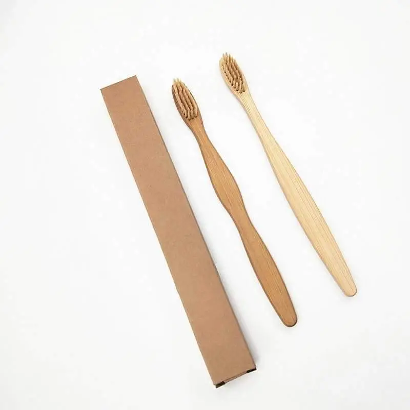Bamboo toothbrush with infused soft bamboo charcoal bristles and bamboo containers. BPA Free - Image 5