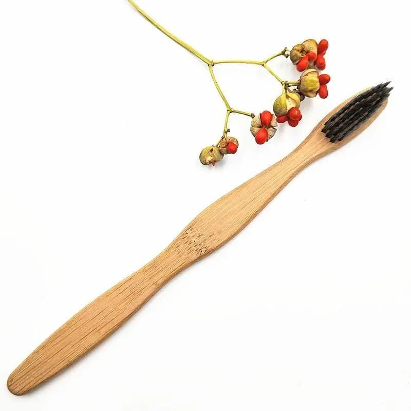 Bamboo toothbrush with infused soft bamboo charcoal bristles and bamboo containers. BPA Free - Image 8