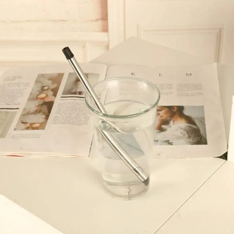 Collapsible Metal Stainless Steel Reusable Straw with container - Image 4