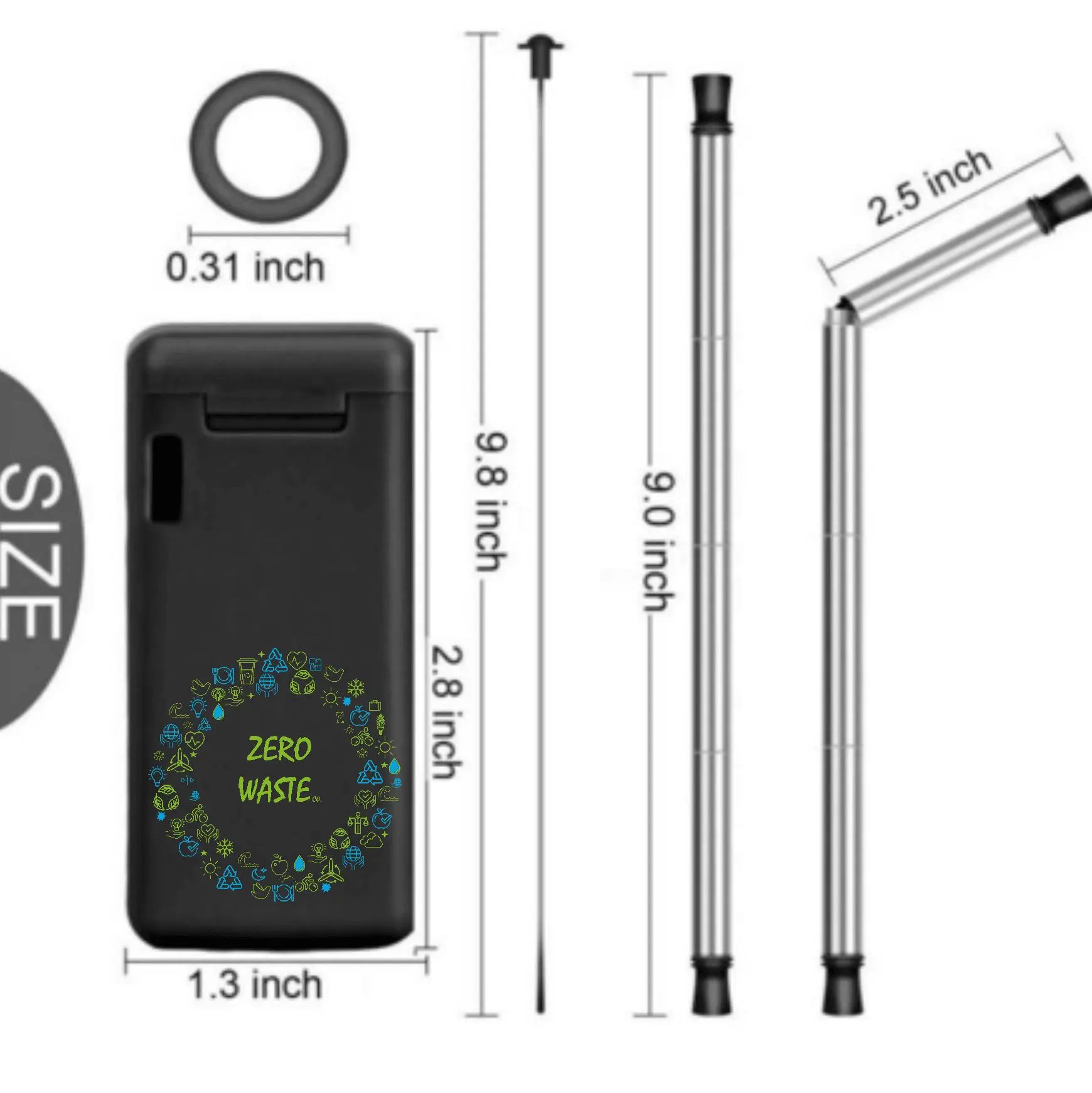 Collapsible Metal Stainless Steel Reusable Straw with container - Image 7