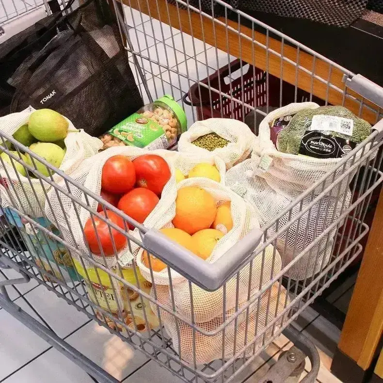Eco-Friendly Reusable Organic Cotton Produce Bags – Washable and Durable for Grocery Shopping - Image 6