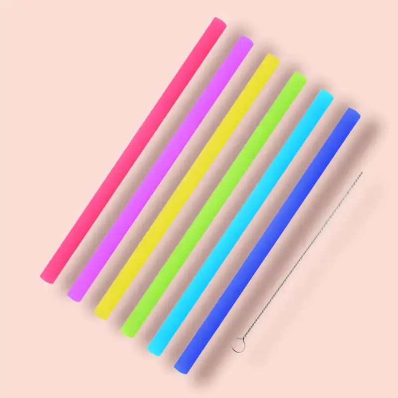 Silicone Reusable Straws with Cleaning Brush BPA Free - Image 11