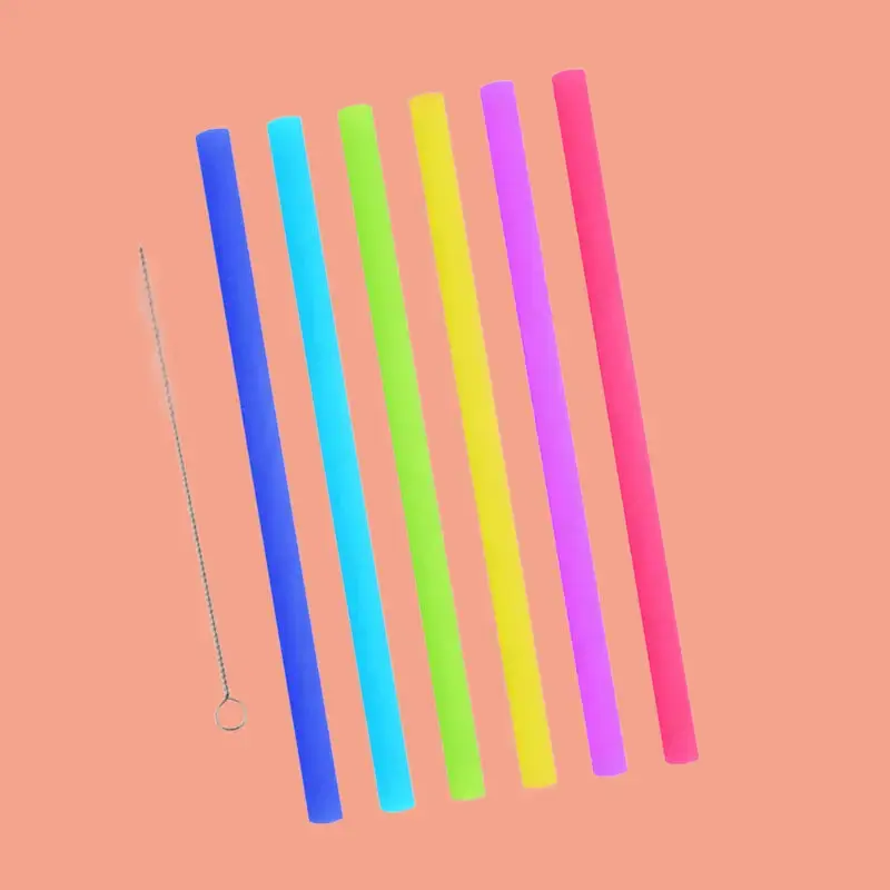 Silicone Reusable Straws with Cleaning Brush BPA Free - Image 12