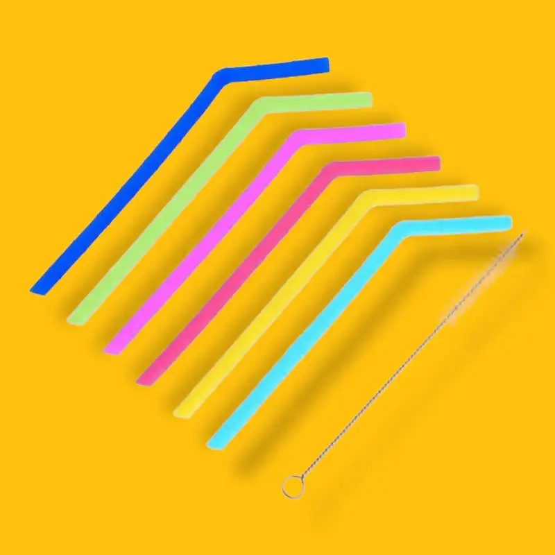Silicone Reusable Straws with Cleaning Brush BPA Free - Image 13