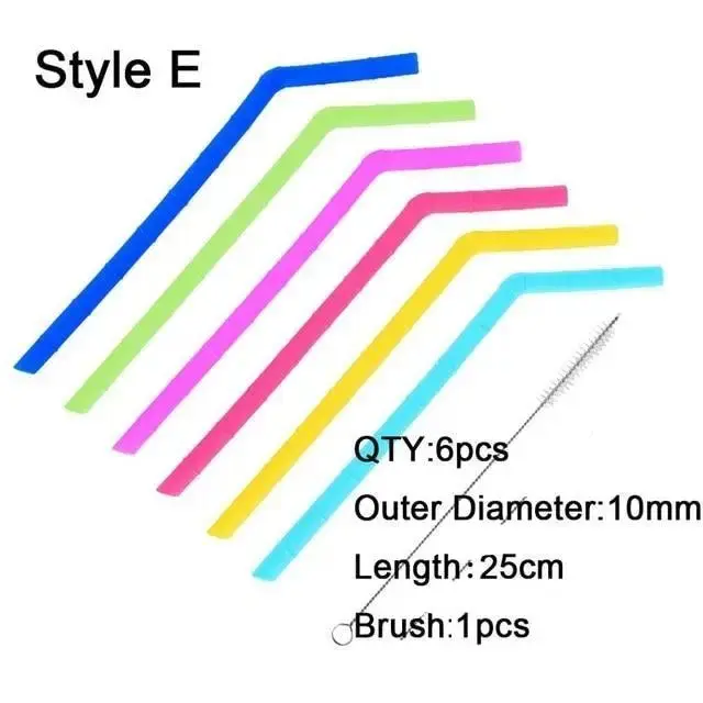 Silicone Reusable Straws with Cleaning Brush BPA Free - Image 15