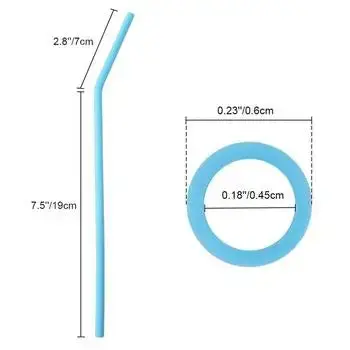 Silicone Reusable Straws with Cleaning Brush BPA Free - Image 9
