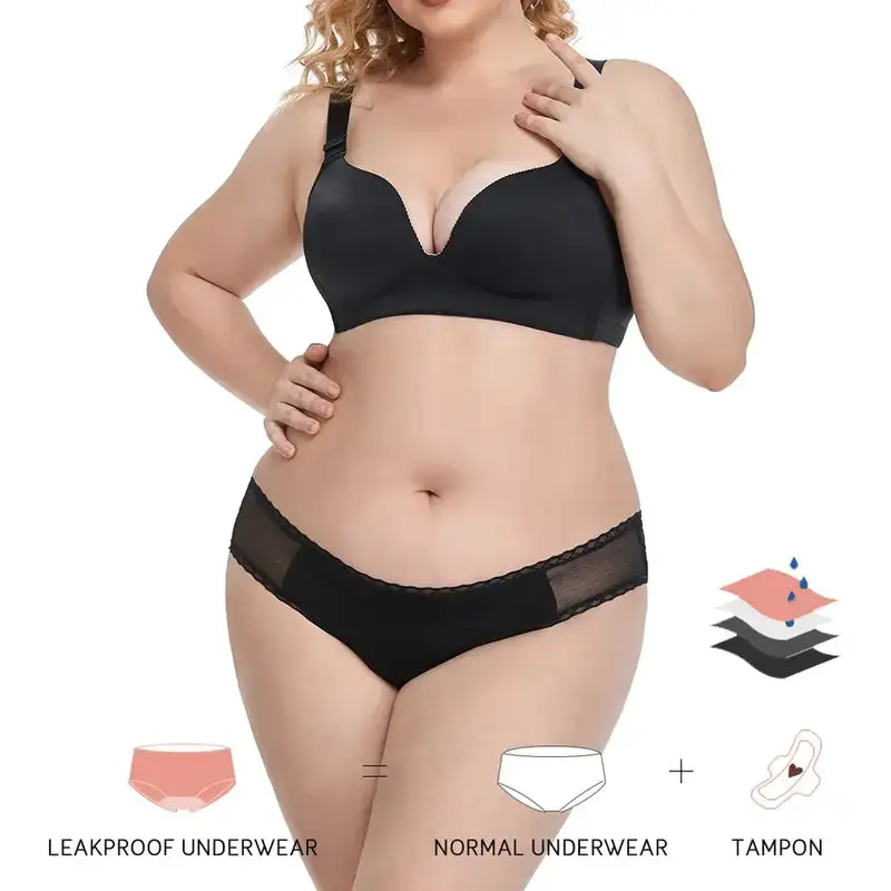 Lace Design Leak-Proof Period & Incontinence Underwear for Women - Image 5