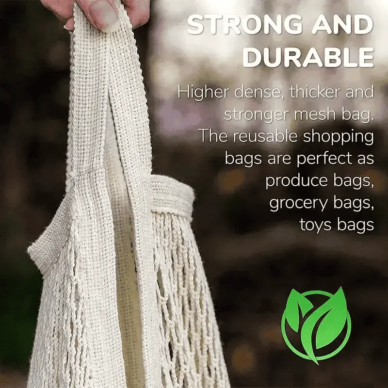 Eco-Friendly Recycled Cotton Reusable Shopping String Tote Bag - Image 10