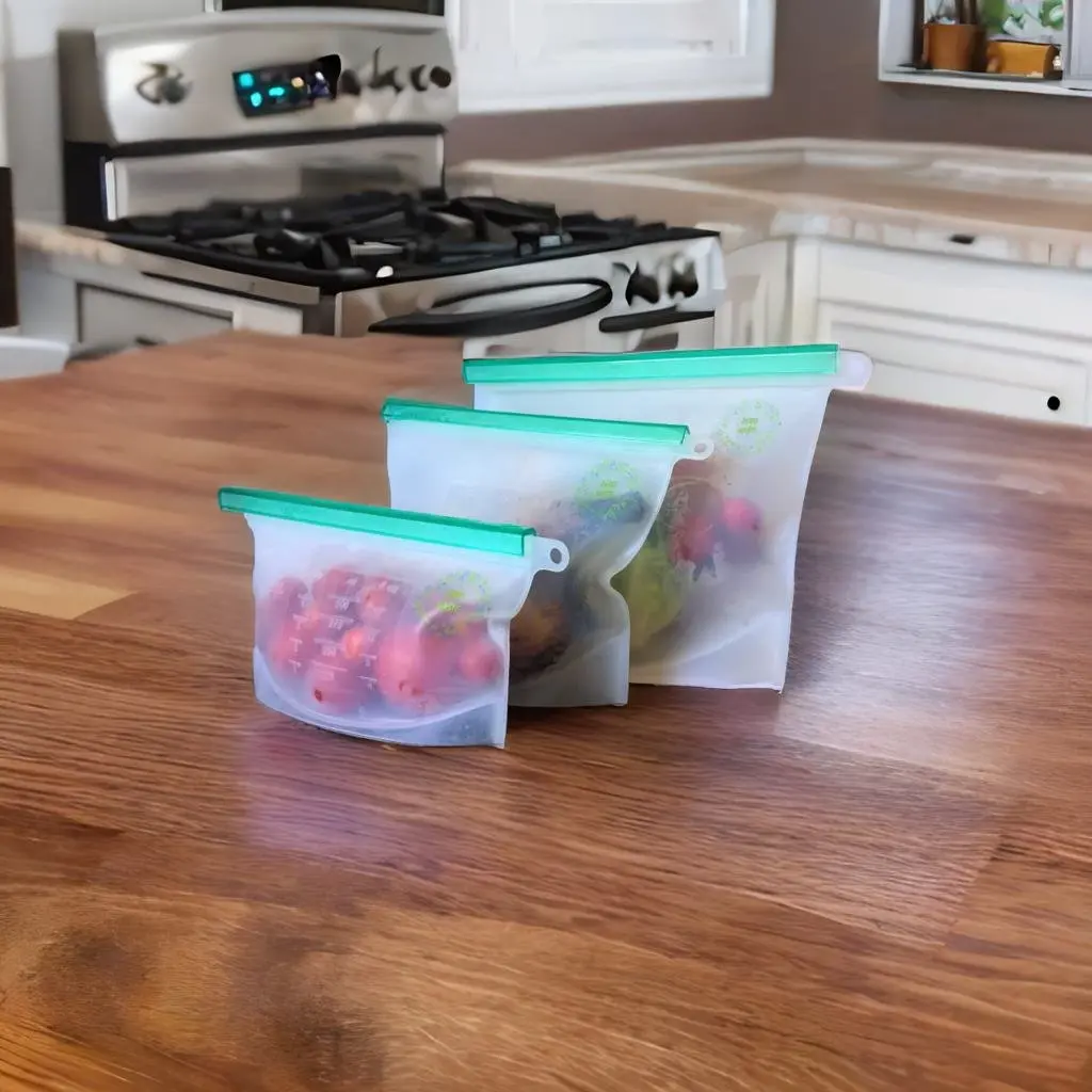 500ml/1000ml/1500ml Silicone Reusable Silicone Food Storage Bag - Image 3