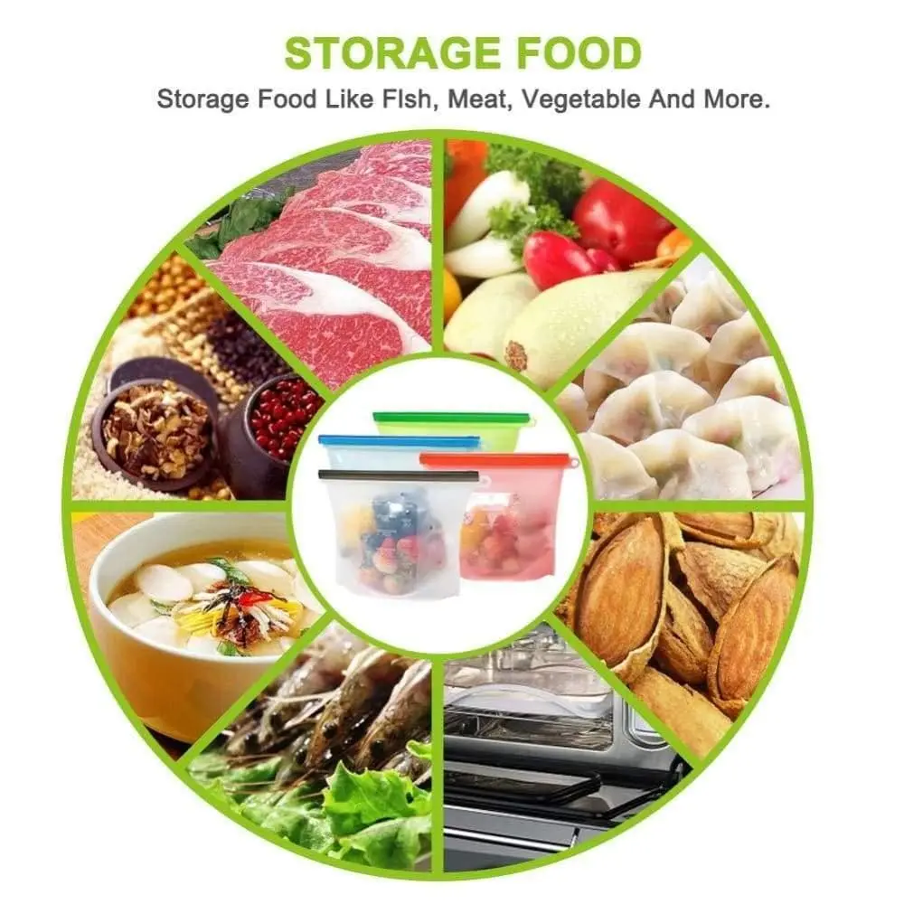 500ml/1000ml/1500ml Silicone Reusable Silicone Food Storage Bag - Image 4