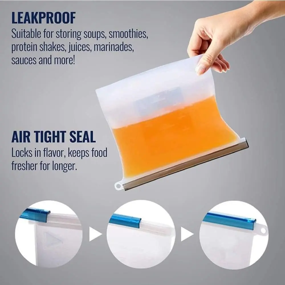 500ml/1000ml/1500ml Silicone Reusable Silicone Food Storage Bag - Image 5