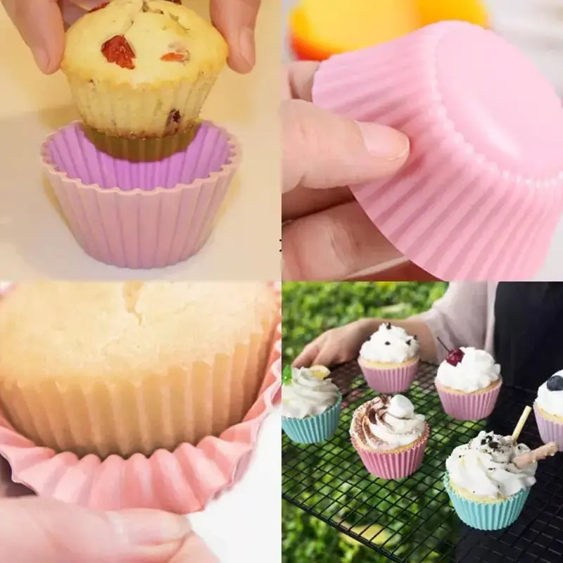 4 Pieces Silicone cupcake moulds - Non-stick and BPA Free - Image 6