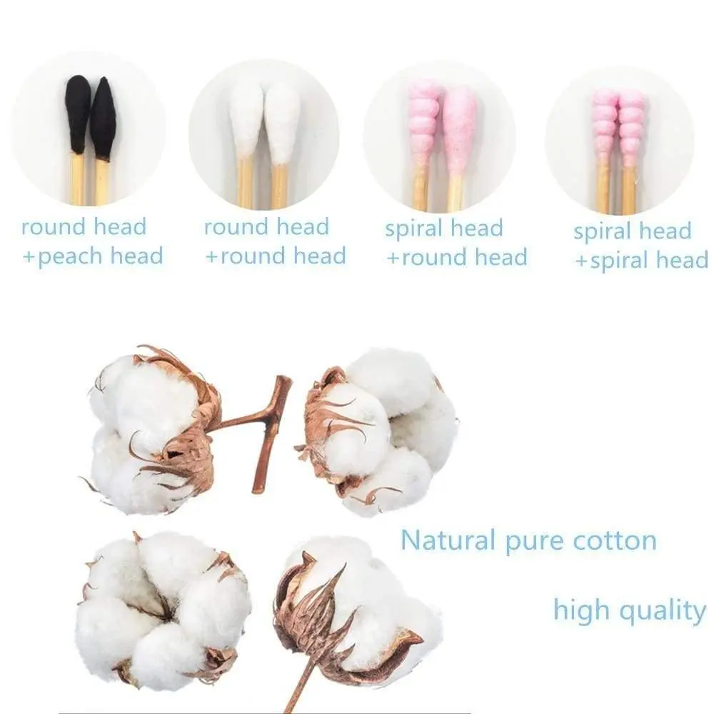 Eco-Friendly Biodegradeable bamboo stick cotton buds/swab/q-tip for cleaning/make up - Image 5